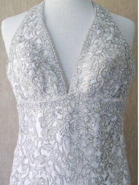 Allure Bridals Beaded Halter Bridal Top Separates | Wedding Gown Top | Size 4